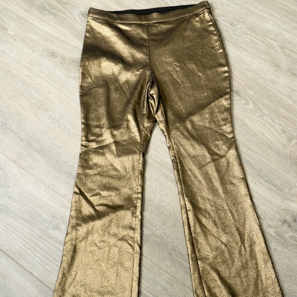 NWT INC Gold Metallic Bootcut Pants  - sz 14 - Picture 6 of 8